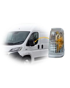 FIAT DUCATO CITROEN RELAY PEUEGEOT BOXER 2006- ON DOOR WING MIRROR INDICATOR CLEAR PUSH LH LEFT SIDE NEAR SIDE