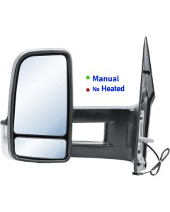 Mercedes Sprinter & Vw Crafter 2006 - 2018 Long Arm Manual Door Wing Mirror Passenger Side Nearside N/S Left Side LH